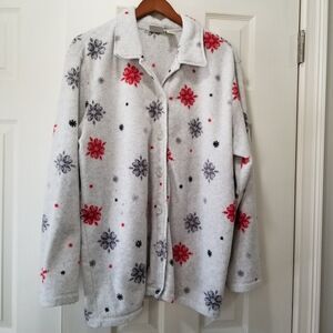 classic elements women snowflake fleece/flannel very soft size 1x